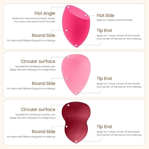 30 Pcs Multicolor Makeup Sponge Set - Latex-Free, Soft & Reusable Beauty Makeup Sponge for Wet/Dry Use Blending Powder Puff for Foundation & Concealer Washable Makeup Sponges thumbnail 2
