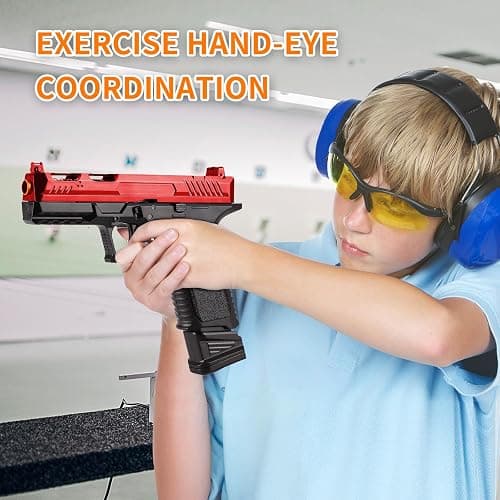 Toy Gun - Stress Shot Toy Gun with Semi-Automatic Mode, Red and Black thumbnail 5