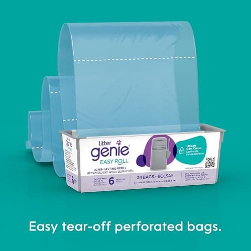 Litter Genie Easy Roll Pail | Cat Litter Box Waste Disposal System for Odor Control | Includes 1 roll of 24 Easy Tear-Off Bags thumbnail 9
