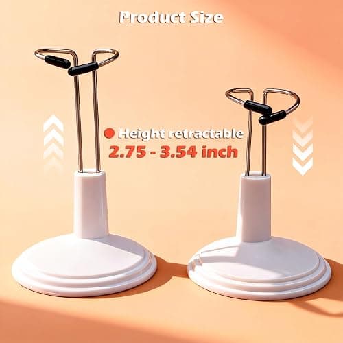 3 Pack Adjustable Doll Stand - Compatible with labubu, Display Holder for 4-8 Inches Figures, White Plastic Stand with Waist Clip, Stable Support for Collectible & Photography (Dolls Not Included) thumbnail 4