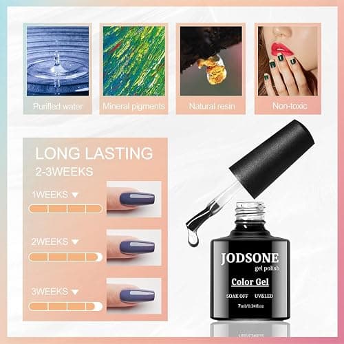 JODSONE Gel Nail Polish Kit with U V Light for Nail 32 Colors Soak Off Nail Gel Polish Set Manicure Accessory Tools Lamp Gel Nail Kit for Nail Art Manicure Salon DIY and Home thumbnail 8