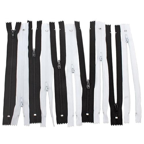Amariver Black and White Nylon Coil Zippers, 100Pcs 9 Inches Nylon Coil Zippers for Tailor Sewer Sewing Crafter Special, 2 Colors, 50 Pcs Per Color thumbnail 5