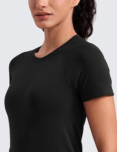 CRZ YOGA Seamless T-Shirt Hip Length | Training, Chafe-Free, Slim Fit, Raglan Sleeves, Mesh Vents, Workout, Short Sleeve Tops for Women thumbnail 5