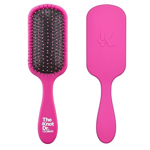 The Knot Dr. hair brush by Conair - Detangling hair brush - Removes Knots and Tangles in wet or dry Hair - hair brushes for women - Pink - Image 1