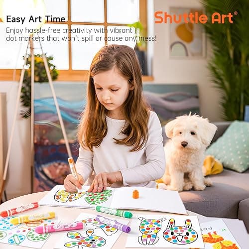 Shuttle Art Washable Dot Markers 26 Colors with Free Activity Book, Fun Art Supplies for Kids Toddlers and Preschoolers, Non Toxic Water-Based Paint Daubers, Dot Art Markers thumbnail 2