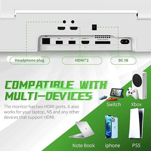 G-STORY 12.5‘’ Portable Monitor for Xbox Series S, 1080P Portable Gaming Monitor IPS Screen for Xbox Series S（not Included） with Two HDMI, HDR, Freesync, Game Mode, Travel Display thumbnail 4
