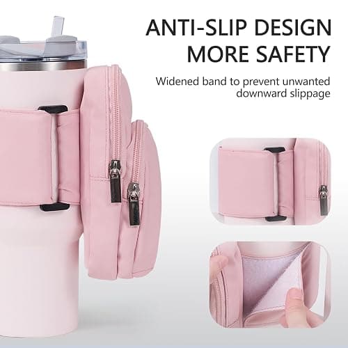 SUITMAT Water Bottle Pouch for Stanley Quencher H2.0 FlowState Tumbler, Large Pouch Bag for Stanley Cup Accessories, Cup Backpack with Multiple Pockets for Phone, Cards, Keys (Bag Only) thumbnail 5