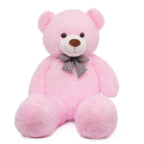 47 inch Big Giant Teddy Bear Stuffed Animals, Pink Soft Plush Life Size Bear Toy All Ages Gift for Children/Girlfriend/Valentine's Day/Christmas/Birthday/Baby Shower/Wedding/Party Decorations - Image 1