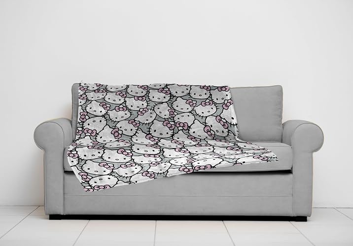 Jay Franco Hello Kitty Throw Blanket - Plush 46" x 60" Throw - Soft Fleece, Cozy Blanket - 46 x 60 inch - White - Hello Kitty thumbnail 2