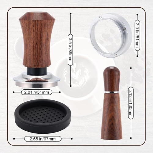 GdHaHSP 51mm Espresso Accessories Kit,Spring Loaded Calibrated Espresso Tamper,Wdt Tool Espresso and Dosing Funnel Set,Coffee Tamper Espresso Machine Accessories For 51 mm Portafilter Barista Tools thumbnail 3