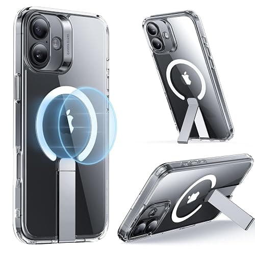 ESR for iPhone 16 Case with Kickstand, Compatible with MagSafe, Magnetic Case for iPhone 16, Fully Adjustable Flickstand, Military-Grade Protection, Shockproof Case, Boost Series, Clear - Image 1
