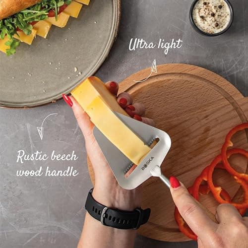 BOSKA Cheese Slicer Amigo - Non-Stick Slicer, Beech Wood Handle | Suitable for multiple cheese types and vegetables; stainless steel blade, non-stick treatment and ergonomic grip thumbnail 6