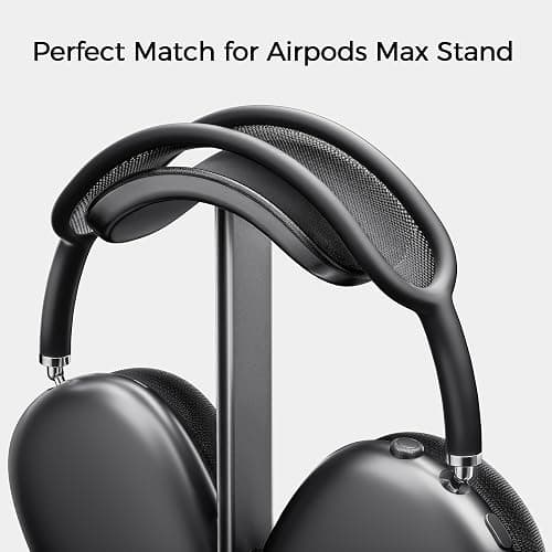 MaGrnce Headphone Stand for Airpods Max with Sleep Mode Aluminum Headphone Holder with Anti-Slip Base & Protective Leather Pad for Home/Game Room/Shop Headphone Storage/Display (Dark Grey) thumbnail 5
