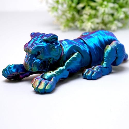 3D Printed Tiger Model,Flexible Realistic Articulated Animal Fidget Toys,Mystery Figurines Gifts for Easter,Executive Desk Funny Décor and Festival Collectible,Easter Basket Stuffers (RYB) thumbnail 9