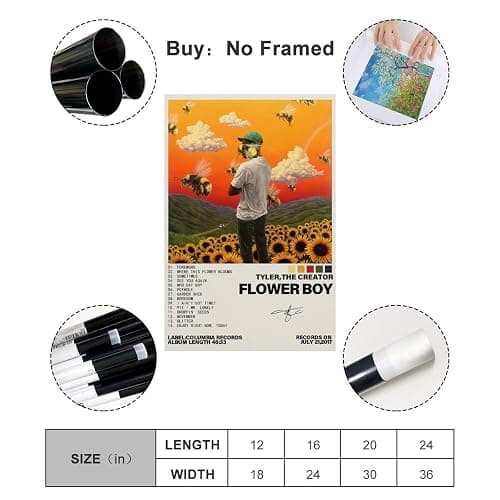 Terp Tyler The Creator Flower Boy Music Album Cover Poster - Gift for Friend, Bedroom Living Room Decor, Modern Aesthetic Unframed 12x18inch (30x45cm) thumbnail 2
