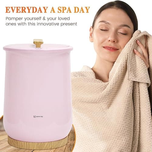 Keenray Towel Warmer, Luxury Towel Warmer Bucket, Large Towel Warmers for Bathroom, Auto Shut Off, Fits Up to Two 40"X70" Oversized Towels, Bathrobes, Blankets, PJ's and More, CL1(Pink) thumbnail 5