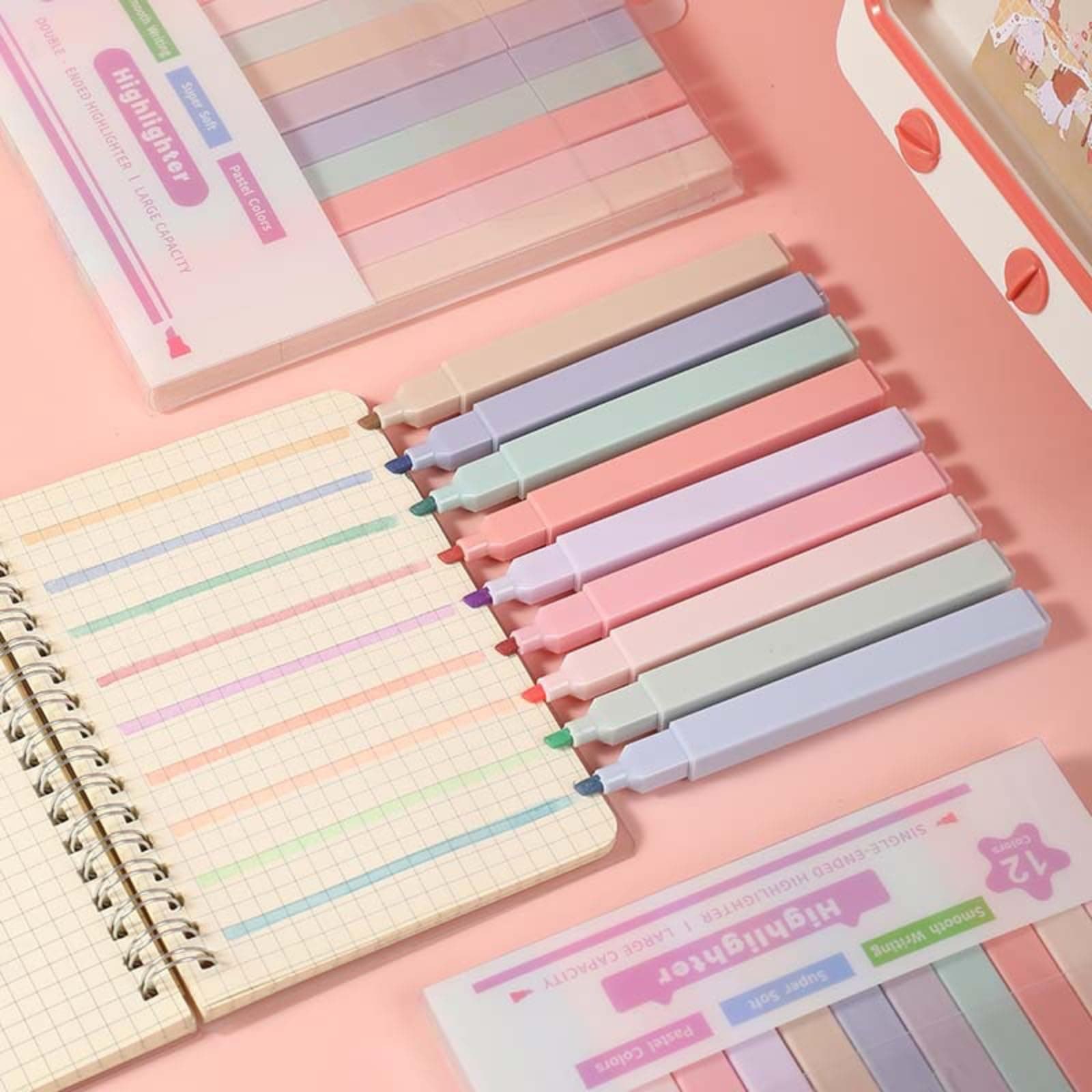12 Pcs Aesthetic Highlighters,Bible Highlighter,Pastel No Bleed Pen, Planner Pens,Book Annotating Set thumbnail 5