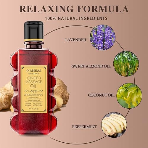 Ingwer Massageöl für Entspannen, Massieren Gelenkschmerzen Linderung massage öl Ginger Massage Oil Feuchtigkeitsspendendes Körperöl für Männer und Frauen 8,8 Unzen thumbnail 2
