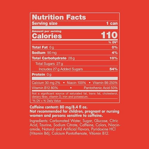 Red Bull Red Edition Energy Drink, Watermelon, with 80mg Caffeine plus Taurine & B Vitamins, 8.4 Fl Oz, Pack of 8 Cans thumbnail 12