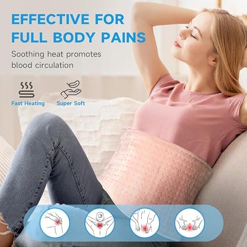GOTCOZY Heating Pad for Back Pain Relief & Cramps,Electric Heating Pads for Neck and Shoulders with 2H-Auto Shut Off and 5 Heat Settings,Gifts for Mom Men 12''X24''(Rose) thumbnail 4
