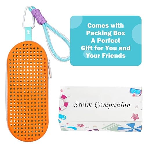 MSNATURALLY Swim Goggle Case For Swimming Goggles, Silicone Protective Cases with Drain Hole for Goggles - Blue and Orange thumbnail 6