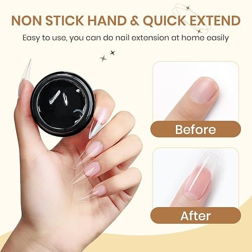 SUPWEE Solid Builder Gel for Nails - 3D Nail Art Gel Clear Non-Stick Hand for Carving Molding Patterns Decoration Extend for Manicure DIY at Home 14g(0.49fl oz) thumbnail 5