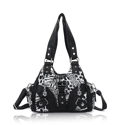 Angel Kiss Purses for Women Small Hobo Shoulder Bags Vagen Leather Multi-Pocket Tote Bag with Zipper - Image 1