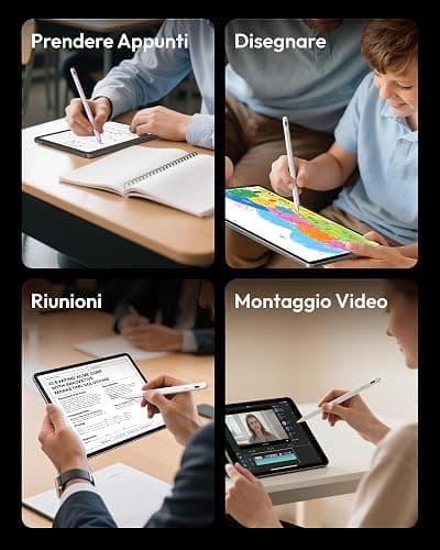 Metapen Penna A8 Compatibile con Apple iPad 2018-2025,Ricarica Rapida,Sensibile all'Inclinazione &Rifiuto del Palmo,Stylus Pencil per ipad 11 A16/10/9/8/7/6,Pro 11/12.9,Air 3/4/5/M2/M3,Mini 5/6-Bianco thumbnail 9