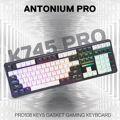 Redragon K745 PRO Wireless Gasket RGB Gaming Keyboard, 108 Keys Mechanical Keyboard w/Extra 4 Hotkeys, Hot-Swap South-Facing LED Socket, 5-Layer Noise Dampening, Round PBT Keycaps, Mint Mambo Switch thumbnail 9