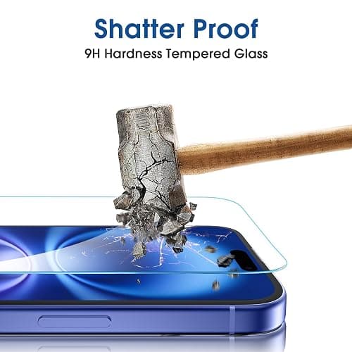 amFilm OneTouch for iPhone 16 Plus Screen Protector 6.7'' Tempered Glass | Auto-Alignment, 30s Install, Bubble Free, Scratch & Drop Protection, HD Clear, Camera Lens Protector, 2+2 Pack (16-6.7'') thumbnail 4