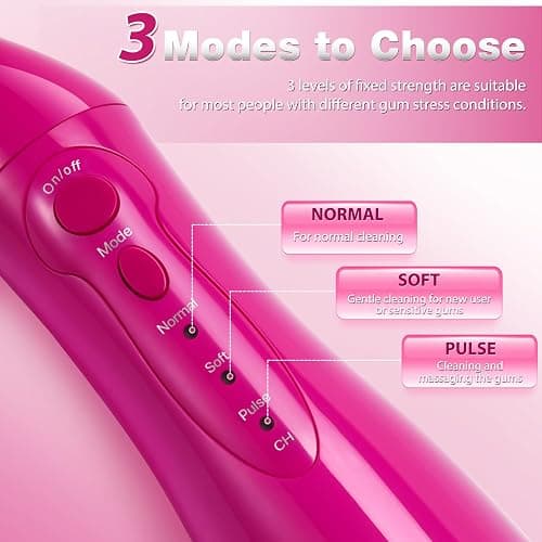 TOVENDOR Electric Water Dental Flosser Teeth Pick, Cordless Flossers Oral Irrigator IPX7 Waterproof 300ML Rechargeable Travel Water Teeth Cleaner with 5 Tips for Home Braces Care Gums Deep Cleaning thumbnail 5