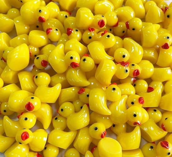 Pcxino 400 pcs Mini Resin Duck Bulk Tiny Duck Figures for Micro Fairy Garden Landscape Aquarium Decor (Yellow) thumbnail 4