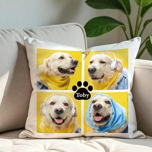 Ueedklaayy Custom Pillow with Picture & Text - Include Insert, Personalized Photo Pillow Double-Sided Printing | 5 Sizes & 10 Colors Optional, Custom Pet Memorial Gifts | Keepsake Gifts for Loved One thumbnail 8