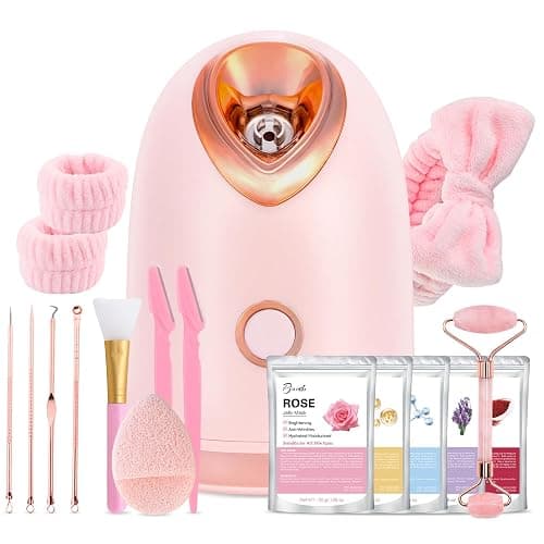 Pjordo Facial Steamer Spa Kit with 17 Skin Care Tools, Nano Ionic Face Steamer for Deep Cleaning Unclogs Pores, Warm Mist Humidifier Steamer for Face Home Sauna SPA, Self Care Gifts for Women - Image 1