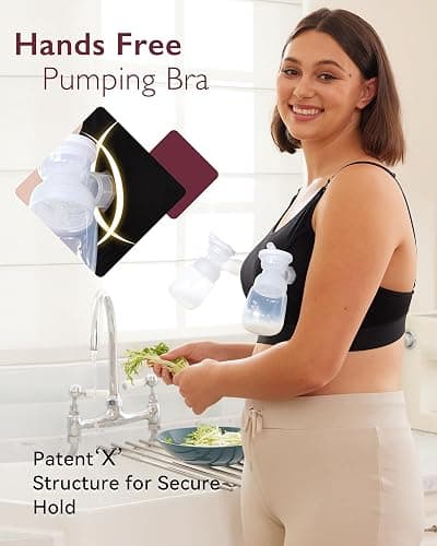 Momcozy Hands Free Pumping Bra, Adjustable Breast-Pumps Holding and Nursing Bra, Pumping & Nursing Bra in One thumbnail 4