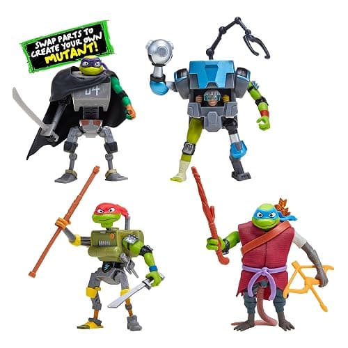 PlayMates Teenage Mutant Ninja Turtles Mix N Match Robots 4-Pack Bundle Toys thumbnail 4