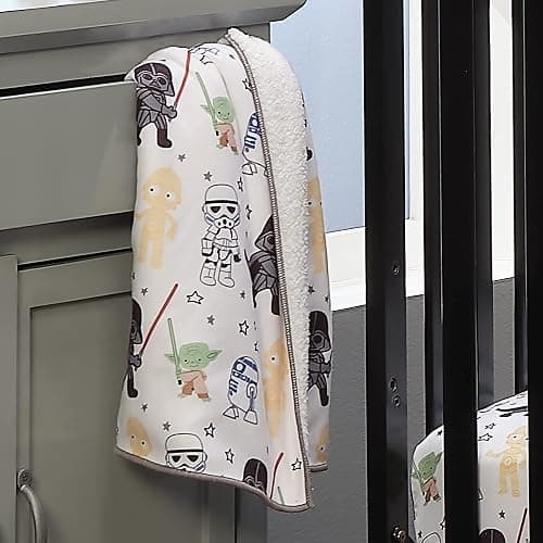 Lambs & Ivy Star Wars Classic Fleece Baby Blanket - Yoda/Darth Vader/R2-D2/C-3PO thumbnail 2