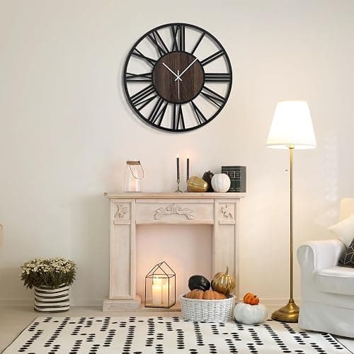 Mee 2ou Large Wall Clock for Living Room Decor, 16 Inch Non Ticking Silent, Battery Operated Modern Vintage Oversized Wall Clock for Bedroom Kitchen thumbnail 7