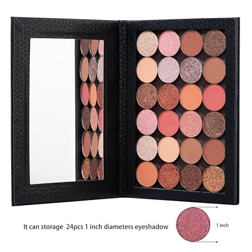Allwon Magnetic Palette Empty Makeup Palette with Mirror for Eyeshadow Lipstick Blush Powder (Black) thumbnail 3