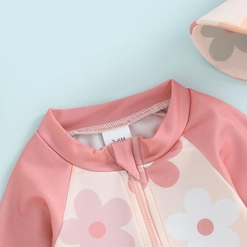 Socutebabe Toddler Infant Baby Boys Swimsuit Kids Rash Guard One Piece Newborn Zipper Bathing Suit Swimwear with Hat thumbnail 2