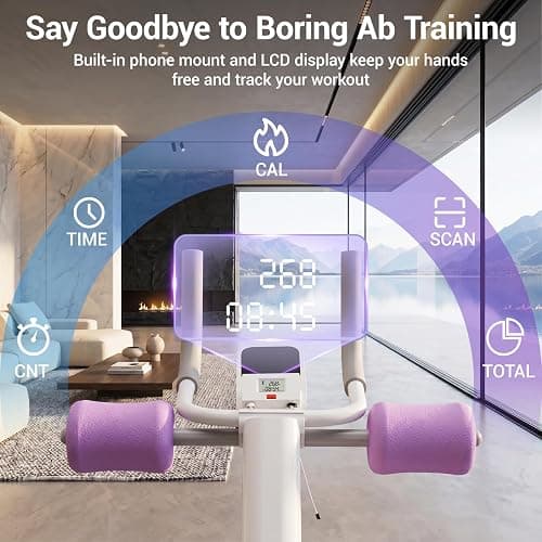 CURSOR FITNESS Ab Machine for Home, 440LB Capacity Ab Trainer Machine, Foldable Ab Workout Equipment with Phone Holder & Counter thumbnail 2
