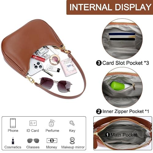 KKXIU Shoulder Bag for Women Cute Hobo Purses and Handbags Retro Clutch Underarm Purse thumbnail 3