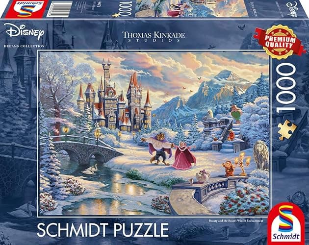 Schmidt , Thomas Kinkade: Disney Beauty & the Beast Winter Enchantment Puzzle - 1000pc , Puzzle , Ages 12+ , 1 Players thumbnail 4