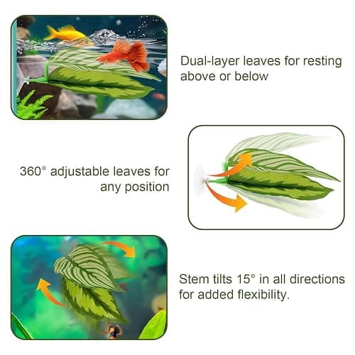 5PCS Betta Hammock & Fish Toys Set, Soft Aquarium Plants & Black Tunnel Hideout for Betta Fish Tank, Safe Decor with Suction Cups for Shrimp, SmallFish thumbnail 3