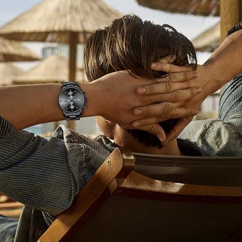 GOLDEN HOUR Fashion Business Mens Watches with Stainless Steel Waterproof Chronograph Quartz Watch for Men, Auto Date thumbnail 7