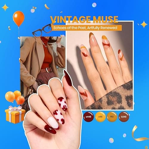 Beetles Gel Nail Polish Set 60 Colors Fall Uv Kit Jelly Brown Glitter Nude Pink White with 31pcs Art Brushes, Dotting Tools, Pens, Dust Brush, Striping Liner thumbnail 3