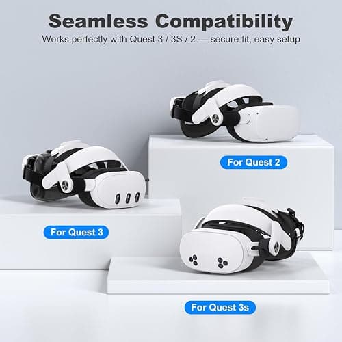 Kawaye Hot-Swappble Batery Head Strap for Meta Quest 3S/3/2,Elite Strap with 15000mAh (7500mAh x 2) Hot-Swappble Batery Pack Extend 6-8H Playtime, VR Headset Strap Enhanced Support&Comfort thumbnail 2