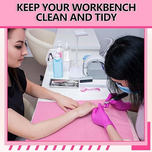 50 PCS Pink Dental Bibs Disposable Nail Art Table Mats Foldable Nail Paper Towels, 3 Ply Disposable Dentist Napkins Patient Bibs Tattoo Bibs Sheets for Salon Manicure Tattoo Dental Clinic thumbnail 9