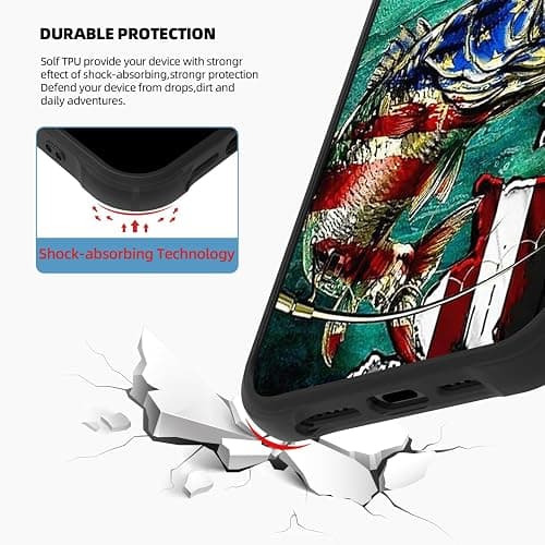 ZHUXUXITT Case for iPhone 13/14 Case,Flag Fishing Case for iPhone 13/14 Design for Men Boys [Anti-Scratch] Non-Slip+Shockproof Rugged TPU Protective Case thumbnail 3