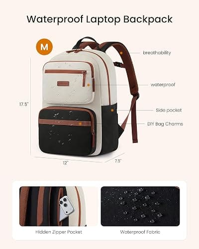 LOVEVOOK Laptop Backpack for Women, School Backpack for Teen Girls with Large Cup Holder, Lightweight Bookbag for College,Work,Travel fits 16 Inch Laptop thumbnail 5